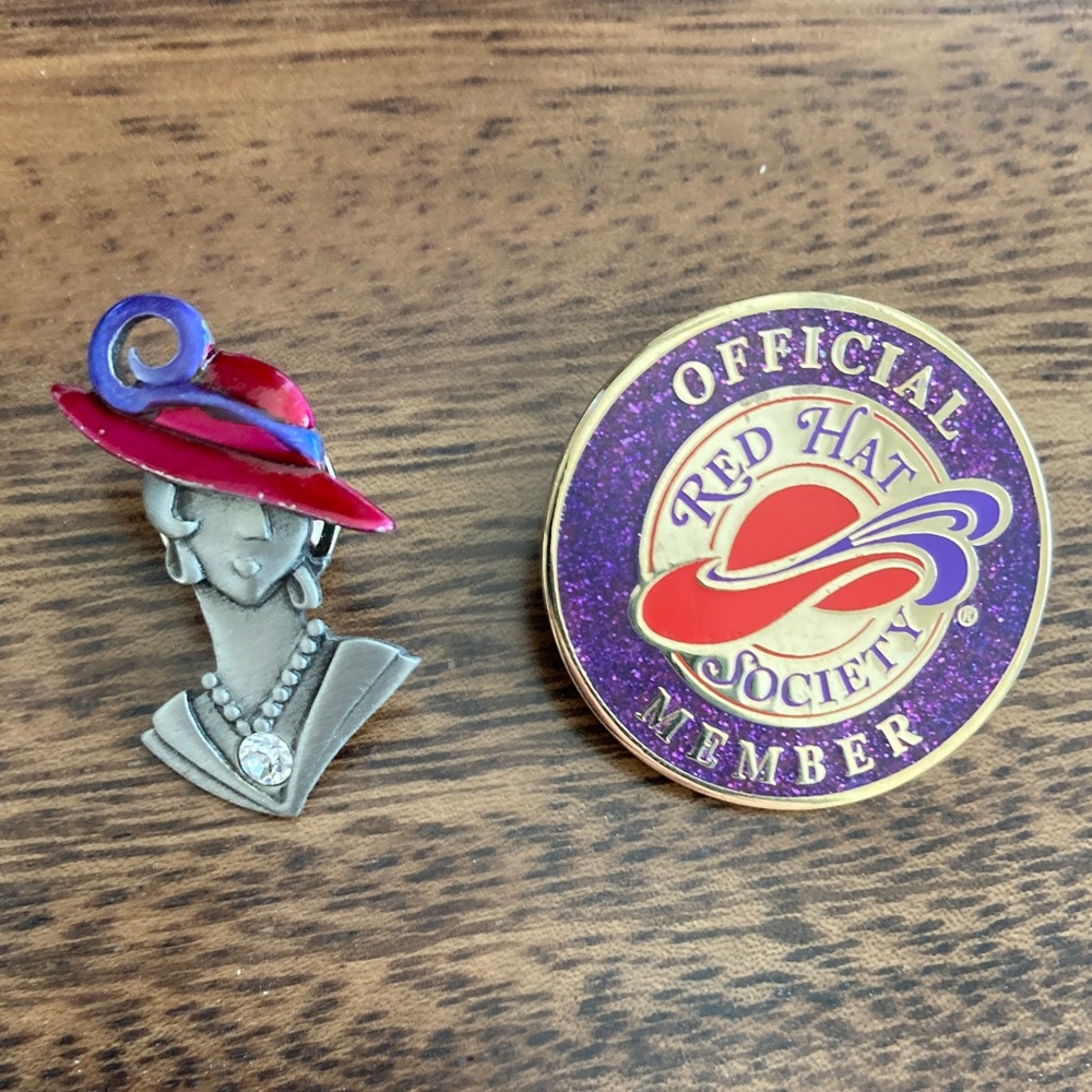 Red Hat Society lapel pins (2)